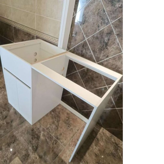 1200MM White Laundry Tub-Plywood Cabinet&Marble Bench with Sink
